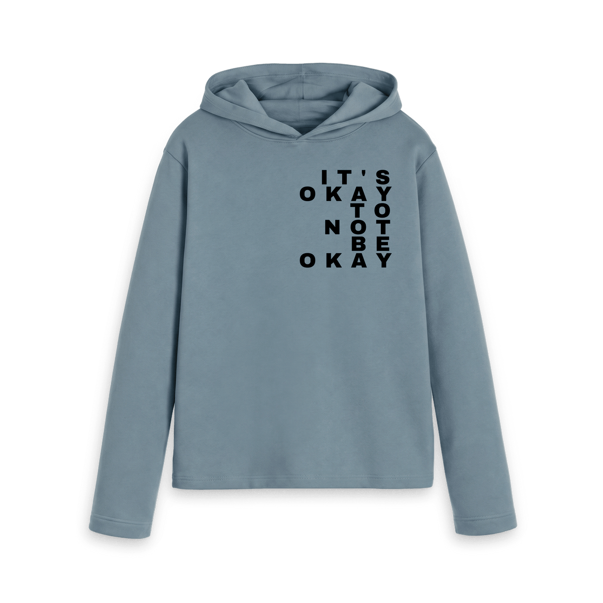 Stone Blue Printed Hoody Front