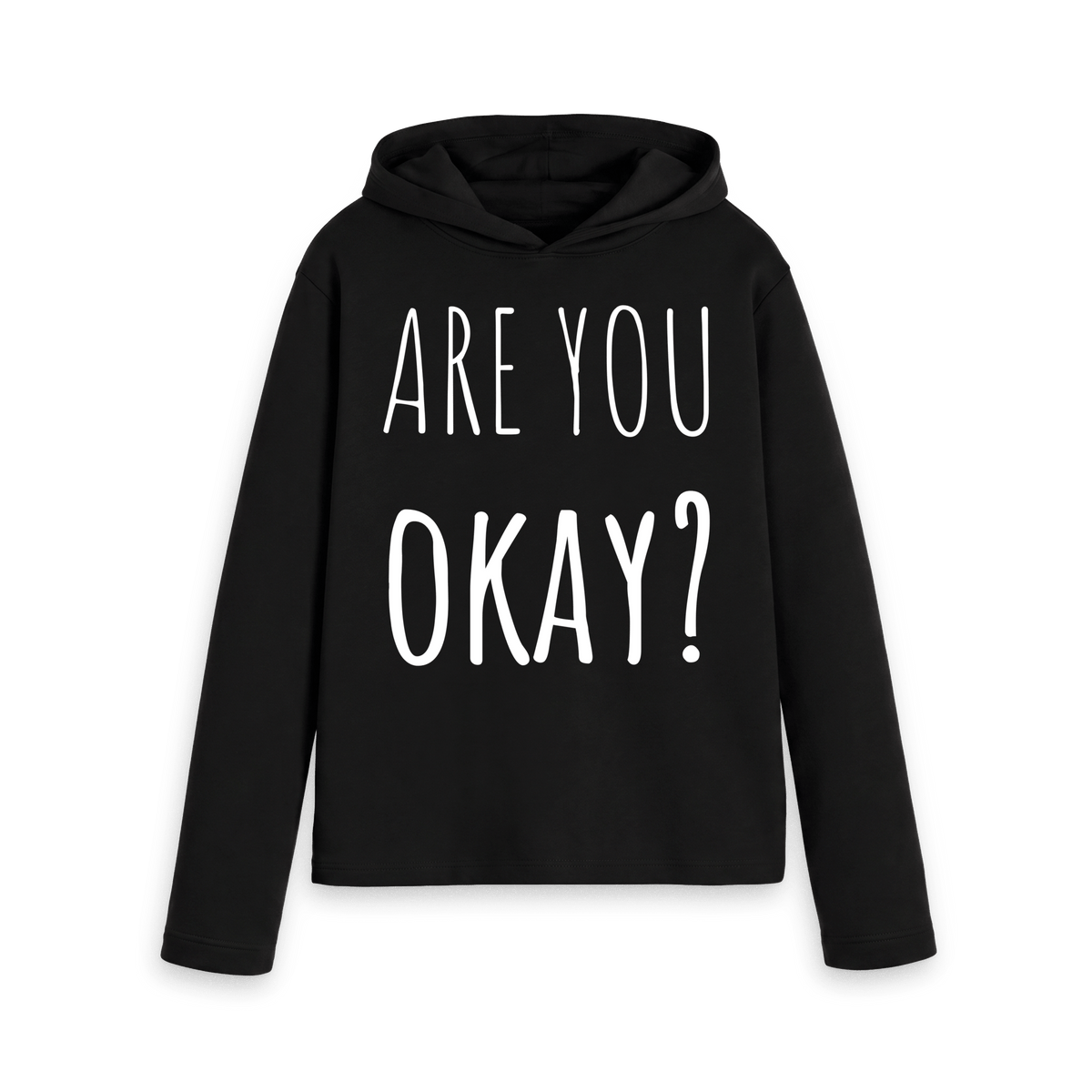 Black Printed Hoody Front
