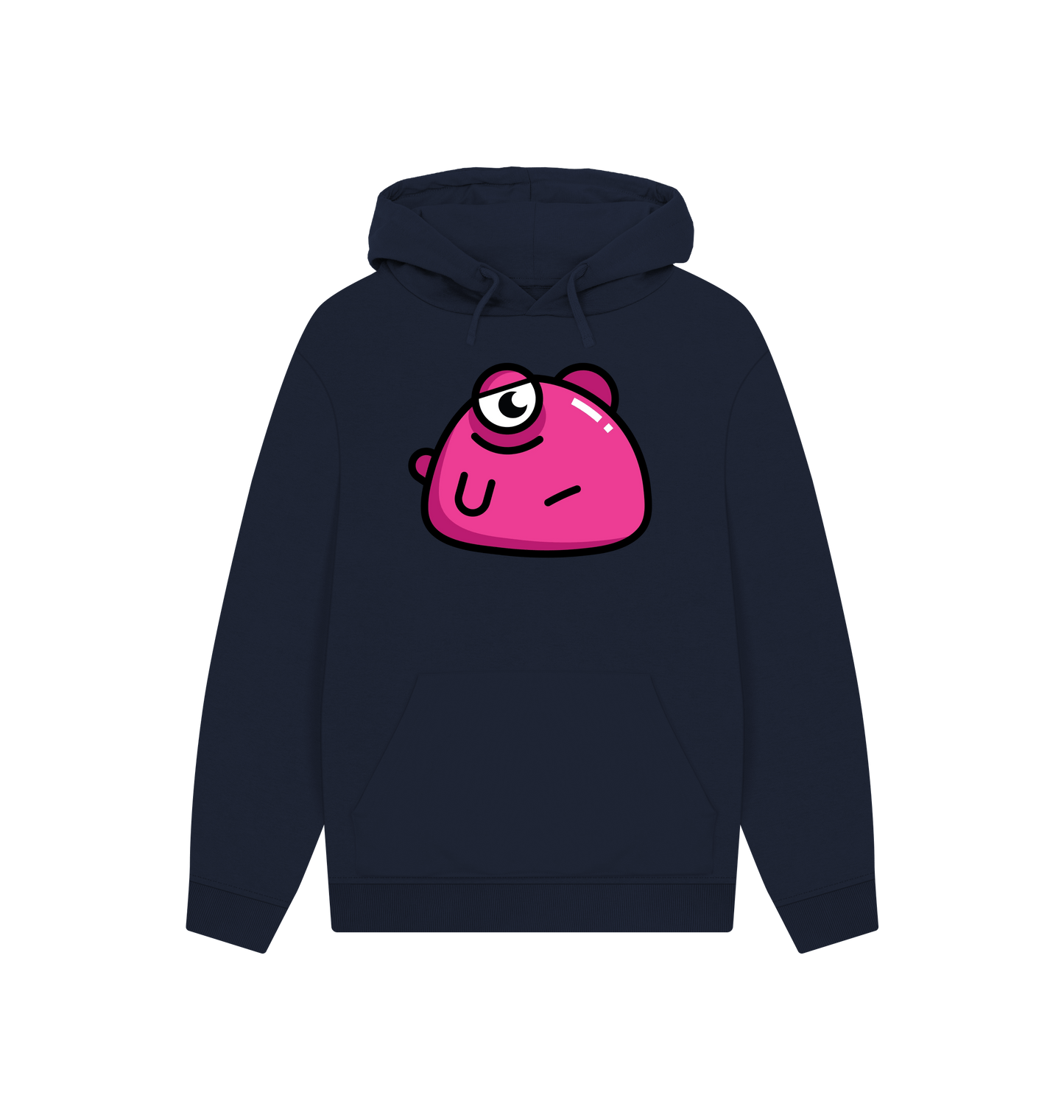 Navy Printed Hoody Front