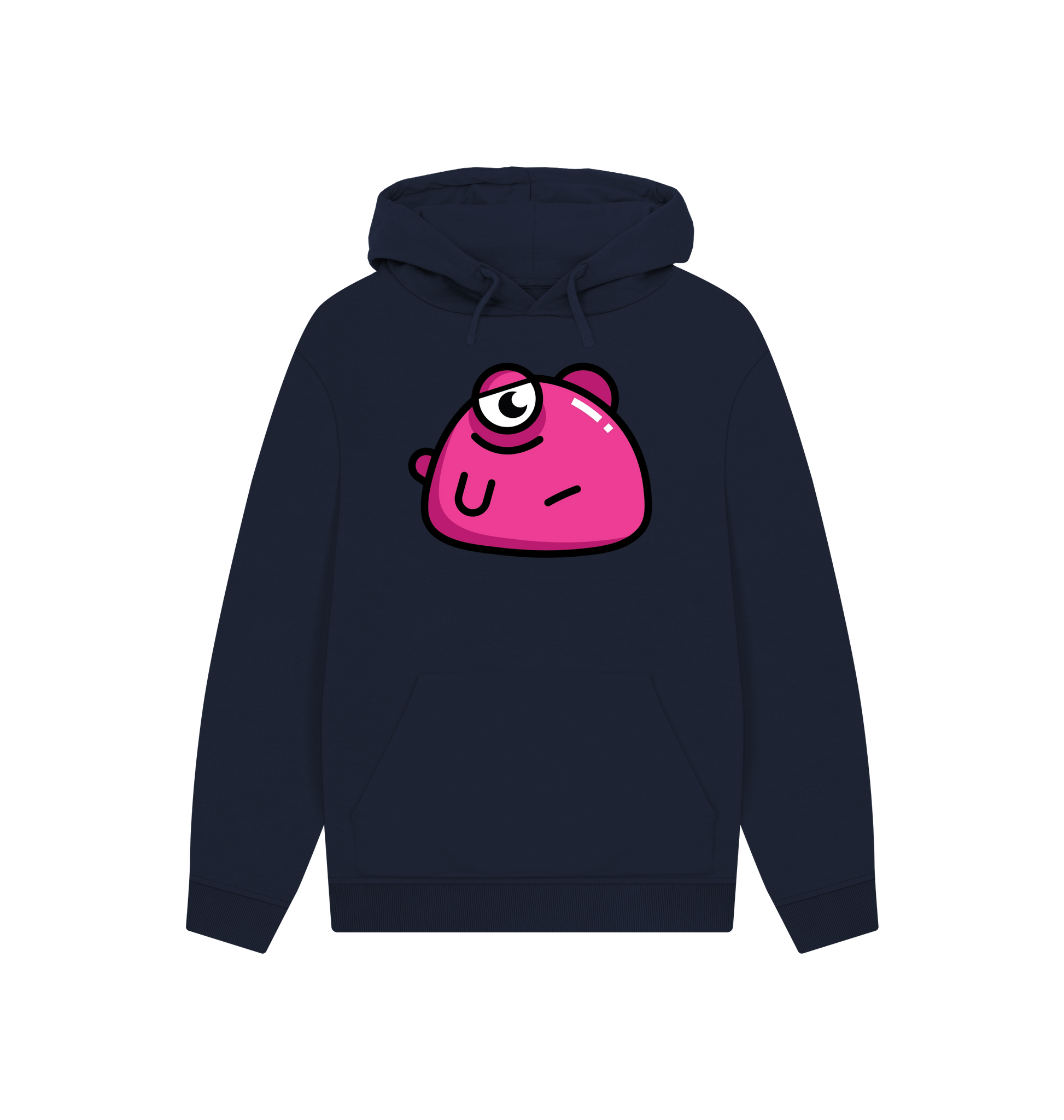 Navy Printed Hoody Front