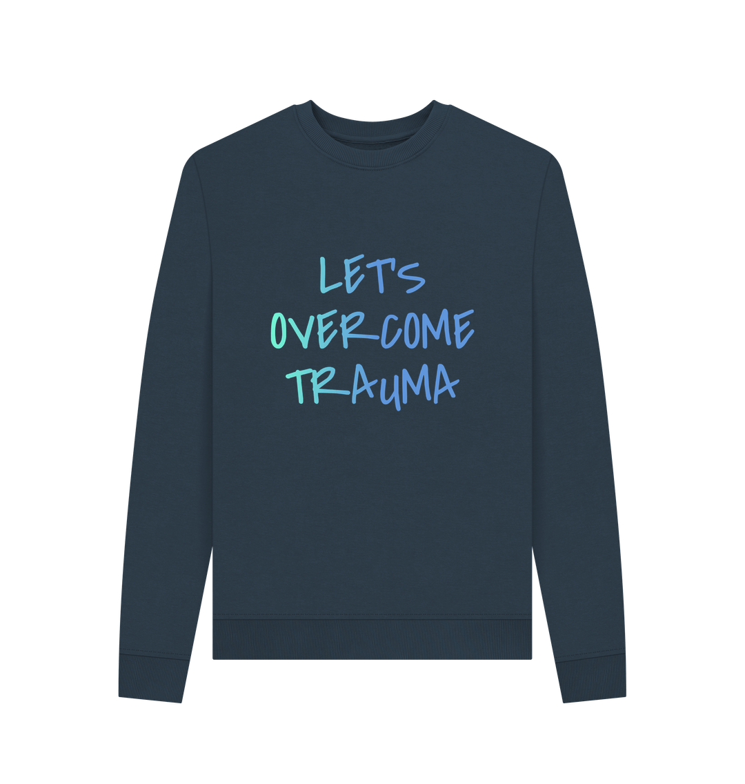 Navy Blue Printed Sweater Front