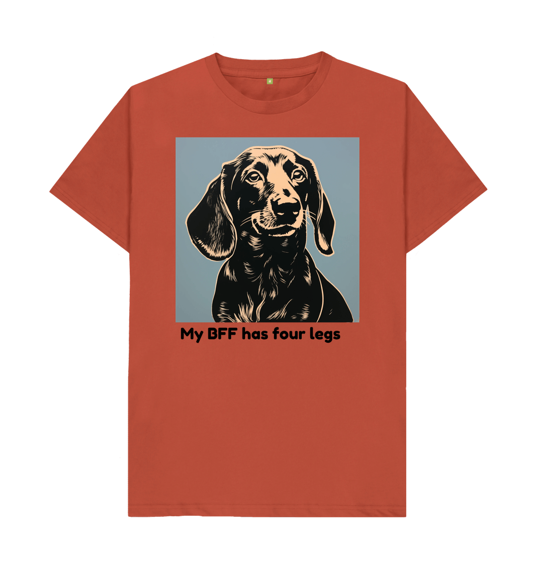 Rust Organic Cotton Mental Health My BFF has four legs Men's T-shirt