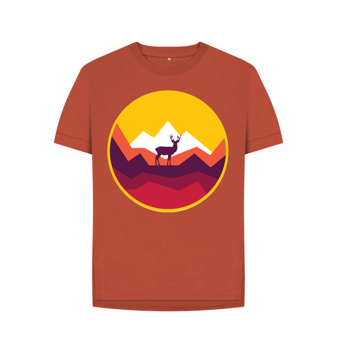 Rust Organic Cotton Woman's T-Shirt Sunset