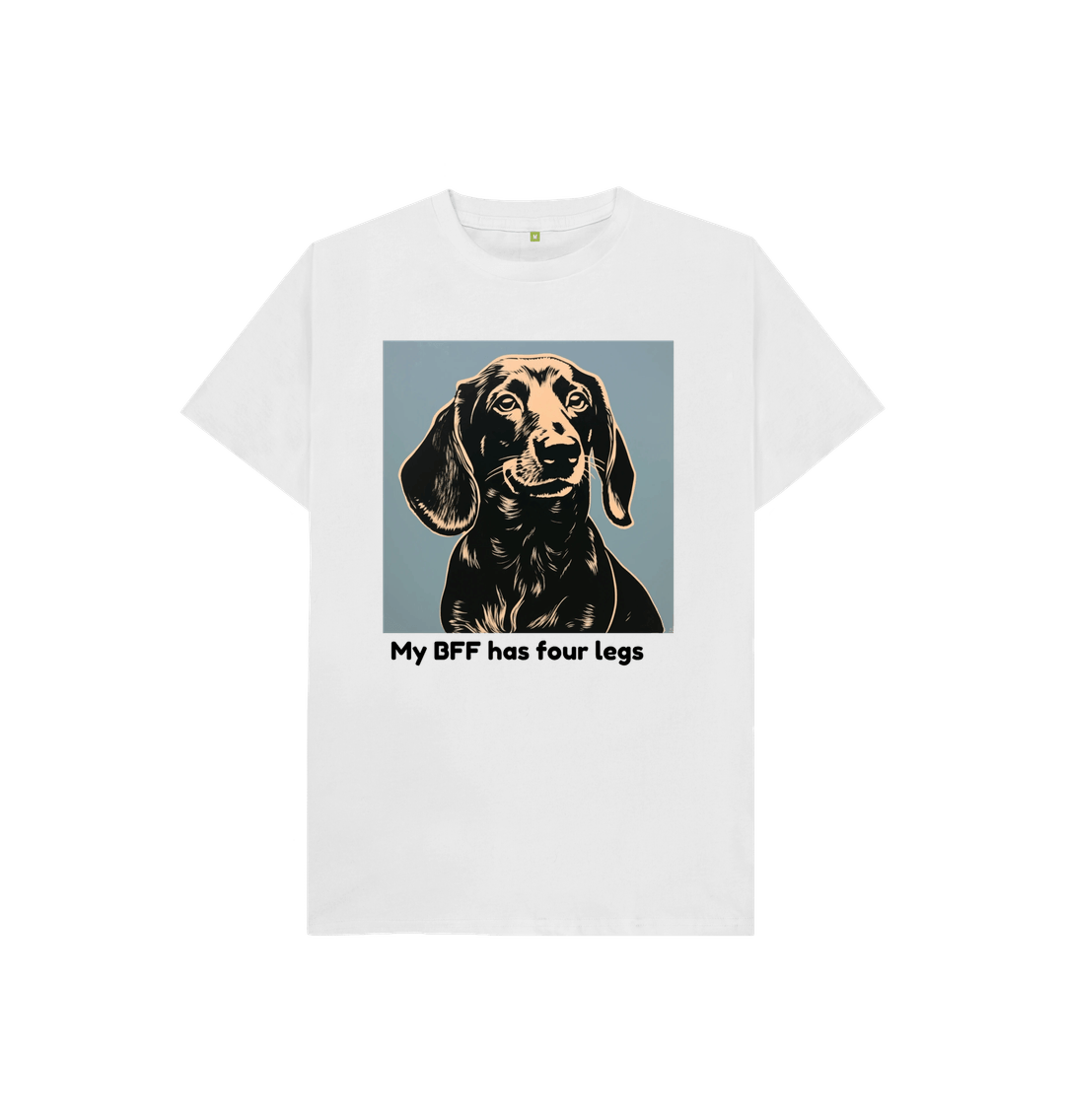 White Organic Cotton My BFF has four legs Mental Health Children's T-Shirt