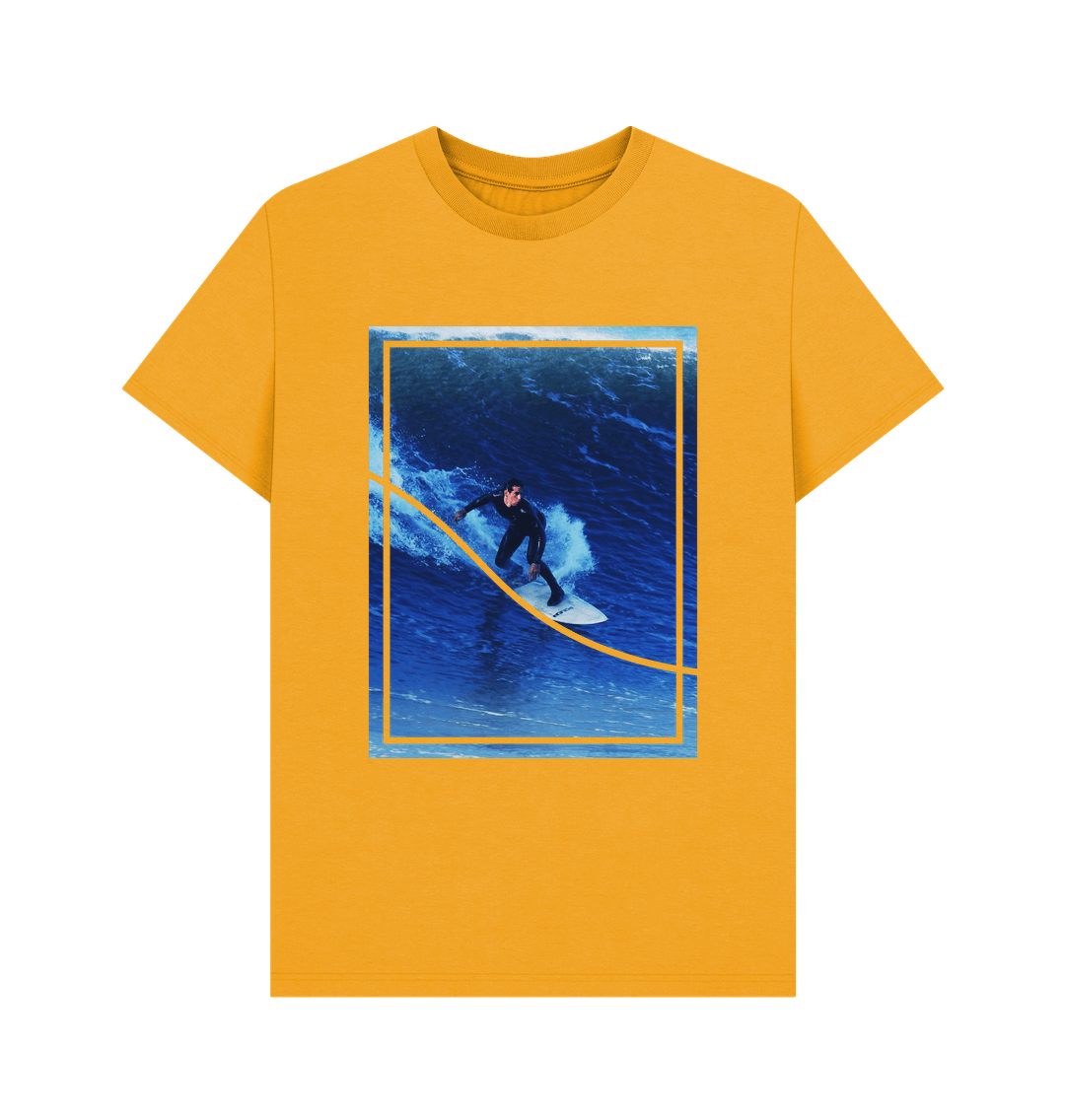 Mustard Organic Cotton Men's Photo Surf T-Shirt