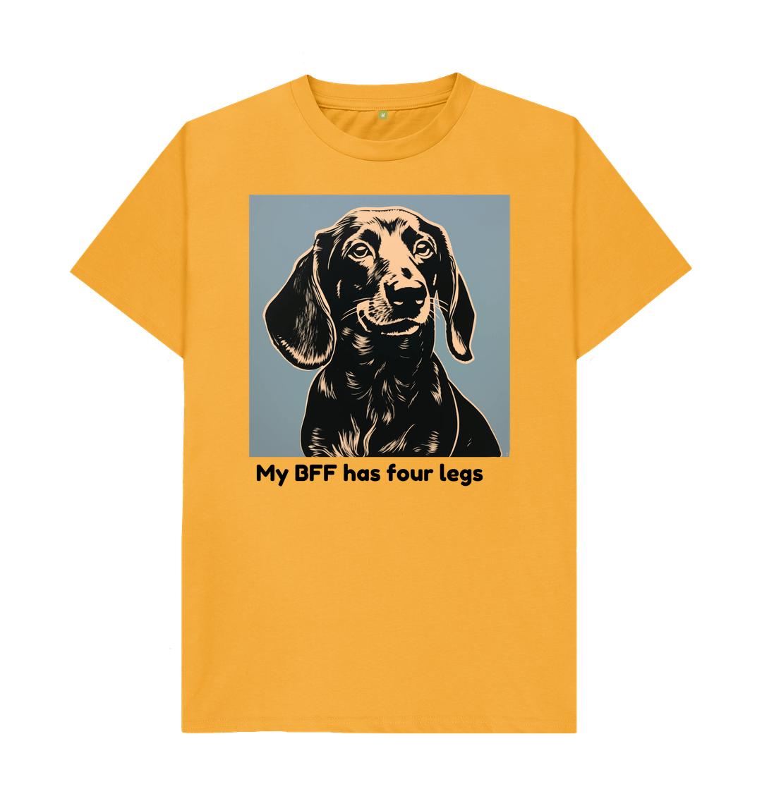 Mustard Organic Cotton Mental Health My BFF has four legs Men's T-shirt