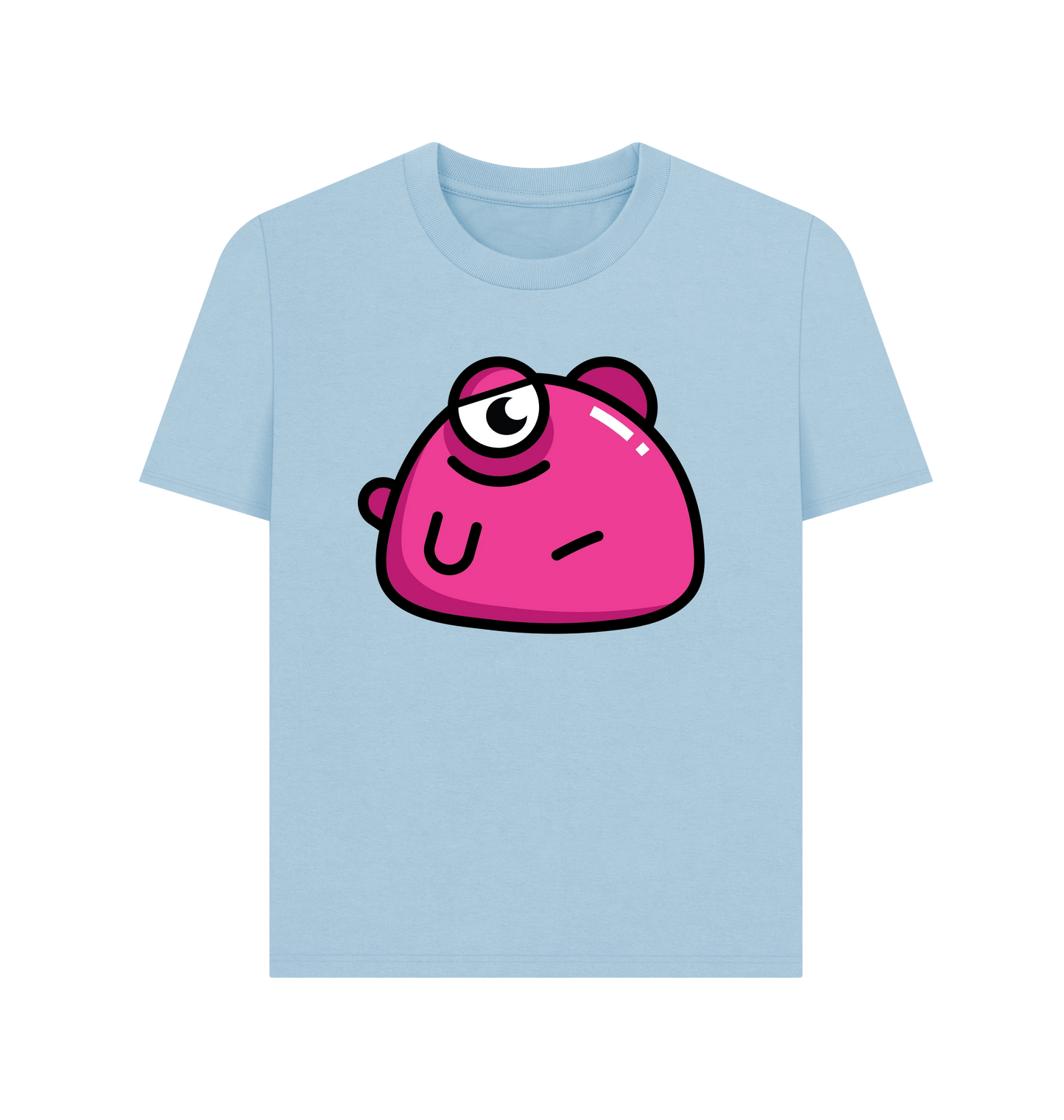 Milky Blue Printed T-shirt Front