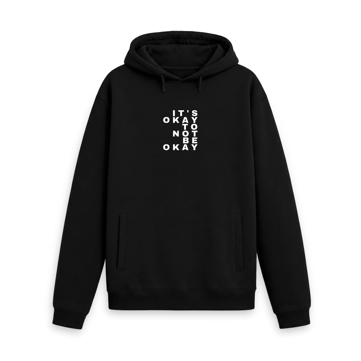 Black Recycled Hoody Front