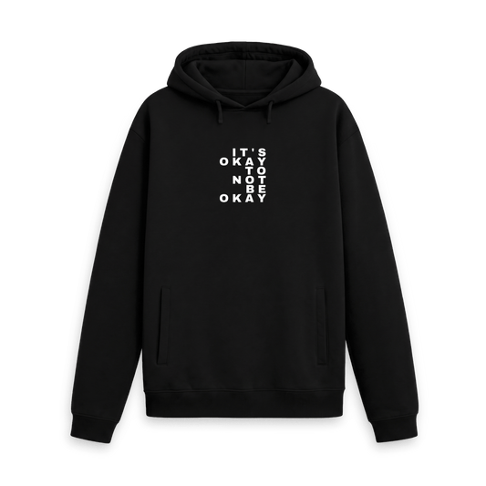 Black Recycled Hoody Front