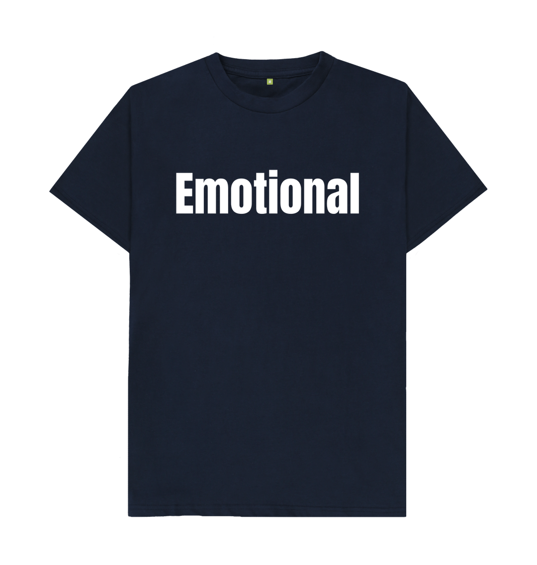 Navy Blue Organic Cotton Men's T-shirt Emotional