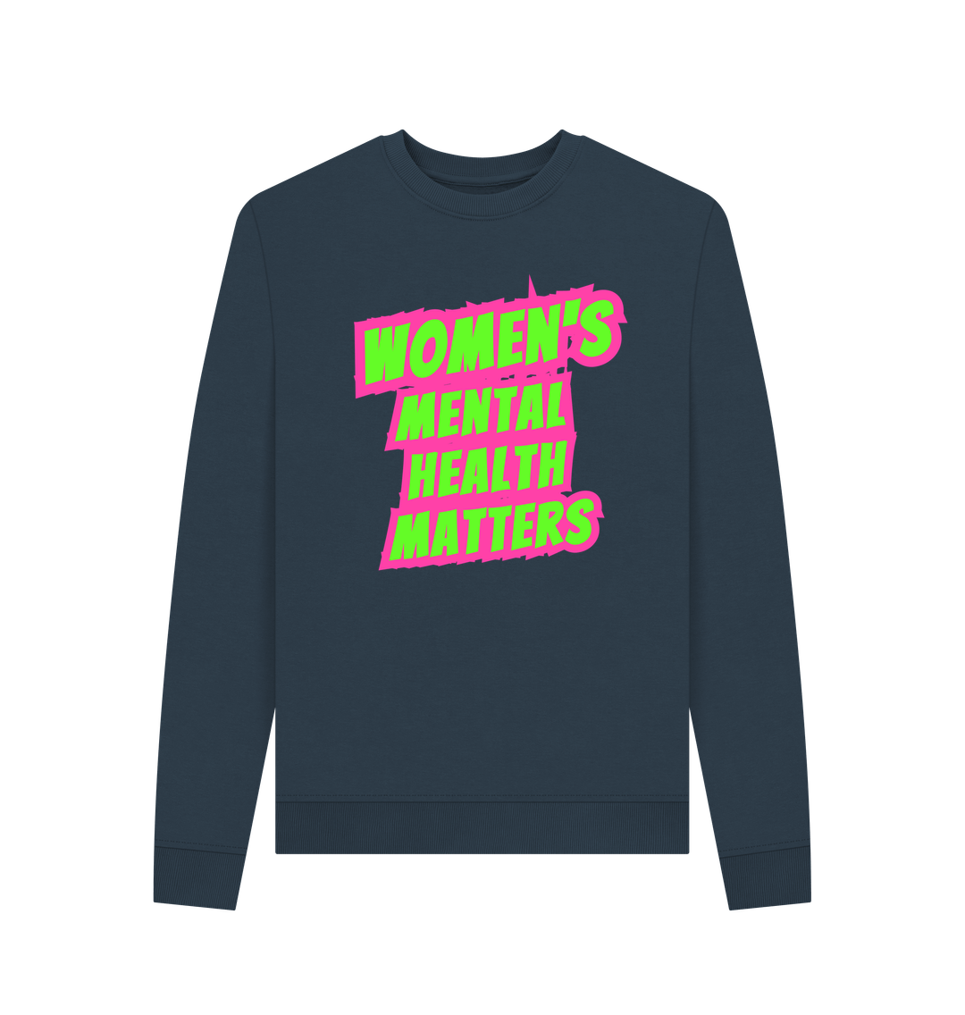 Navy Blue Printed Sweater Front