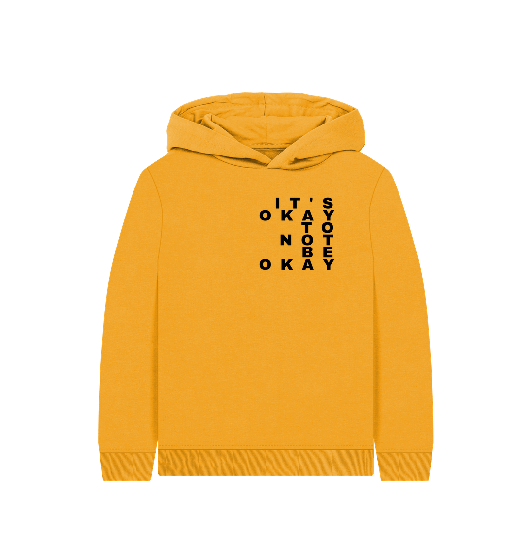 Mustard It's Okay to Not Be Okay Children's Organic Cotton Mental Health Hoodie