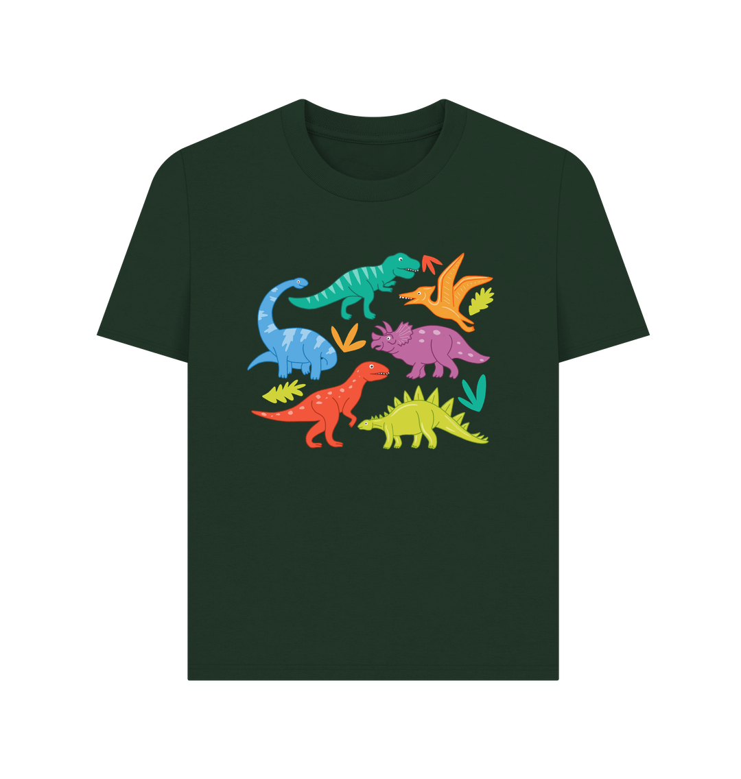 Evergreen Dinosaur Organic Cotton Women's T-Shirt