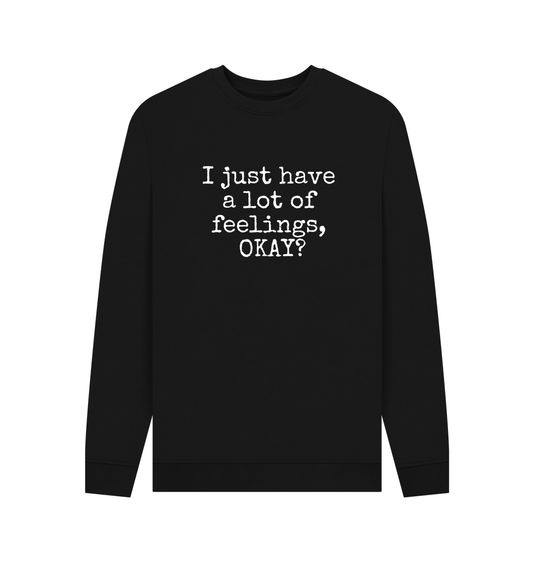 Black Recycled Printed Sweater Front