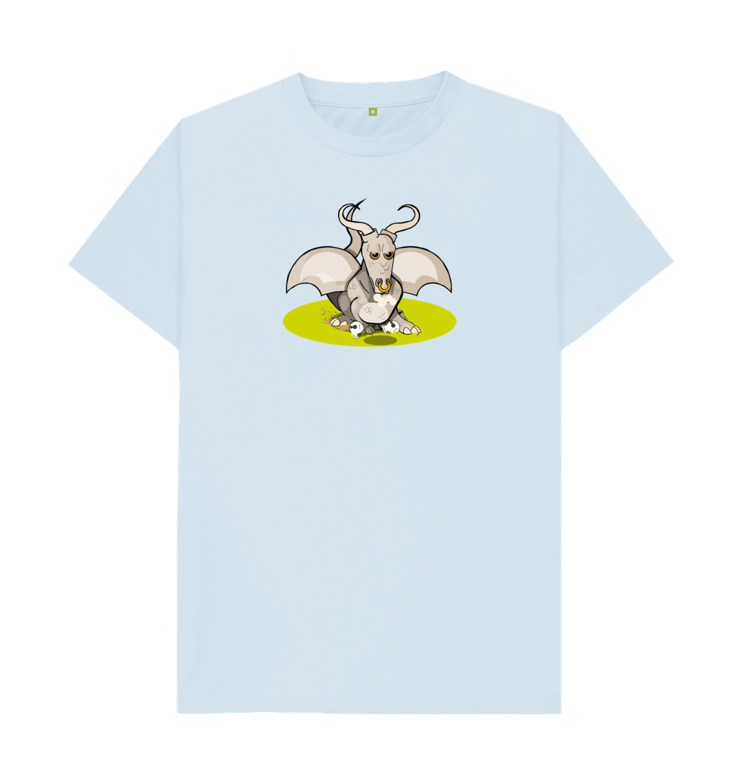 Sky Blue Angry Bull Dragon Men's Organic Cotton Mental Health T-Shirt