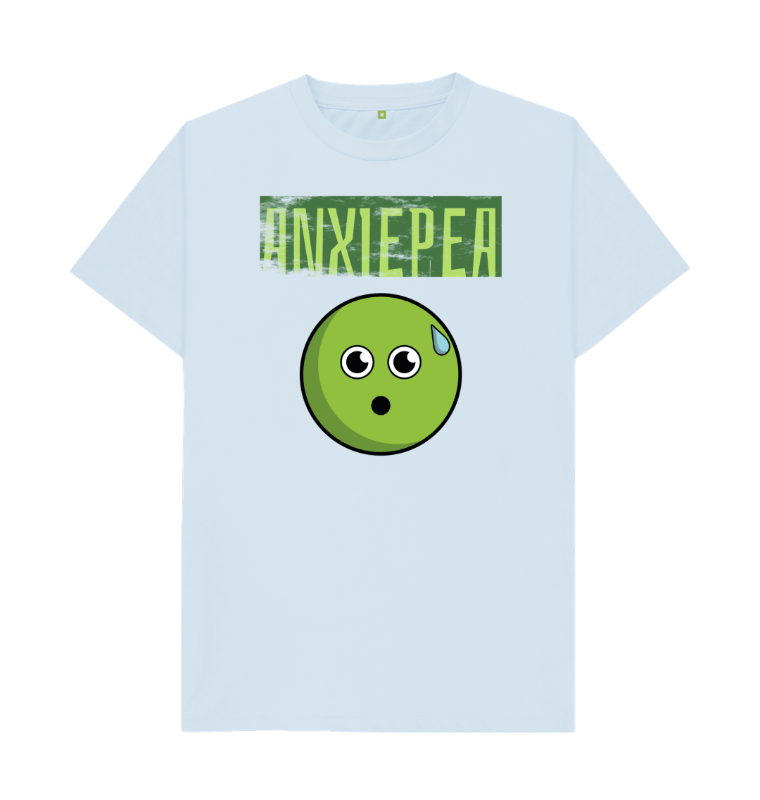 Sky Blue Organic Cotton Anxiepea Mental Health Men's T-Shirt