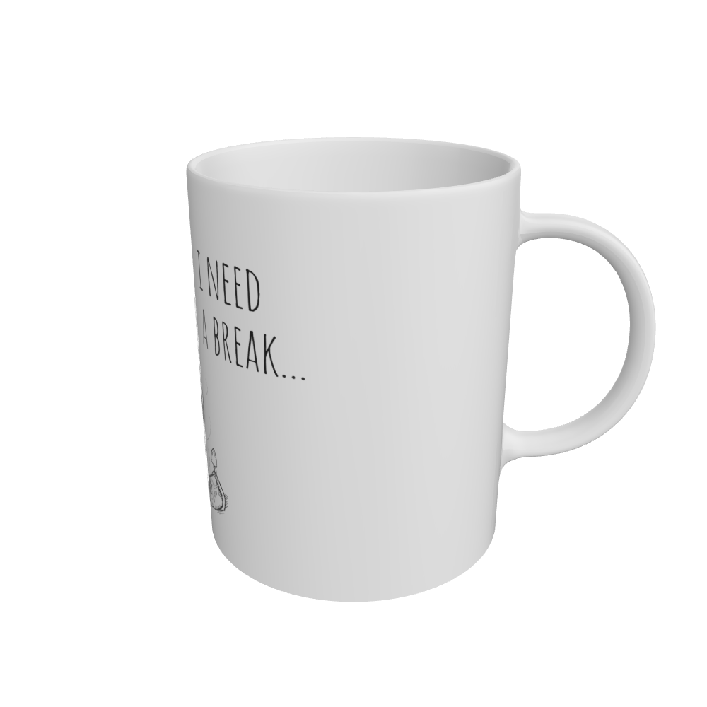 White I Need a Break Robot Mug