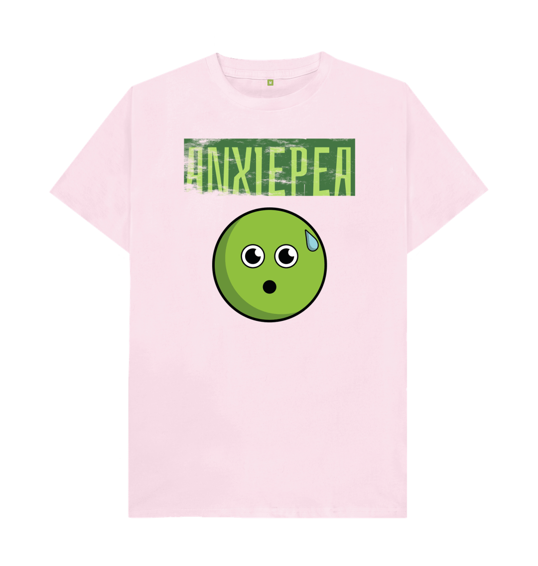 Pink Organic Cotton Anxiepea Mental Health Men's T-Shirt