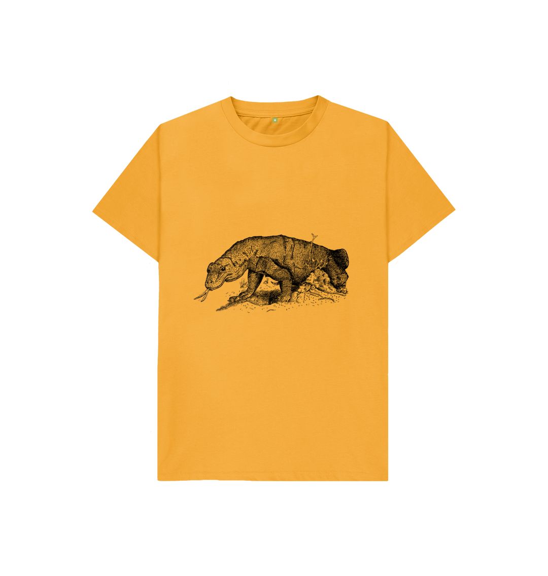 Mustard Komodo Dragon Organic T-Shirt Children's