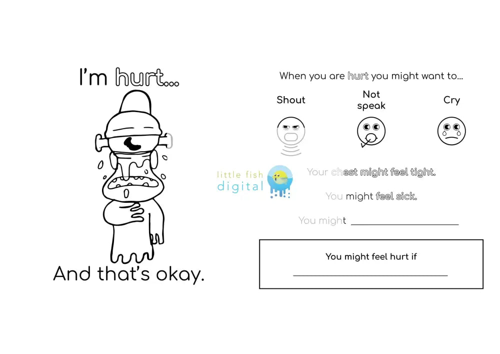 I’m Hurt Feelings And Emotions Colouring Sheet