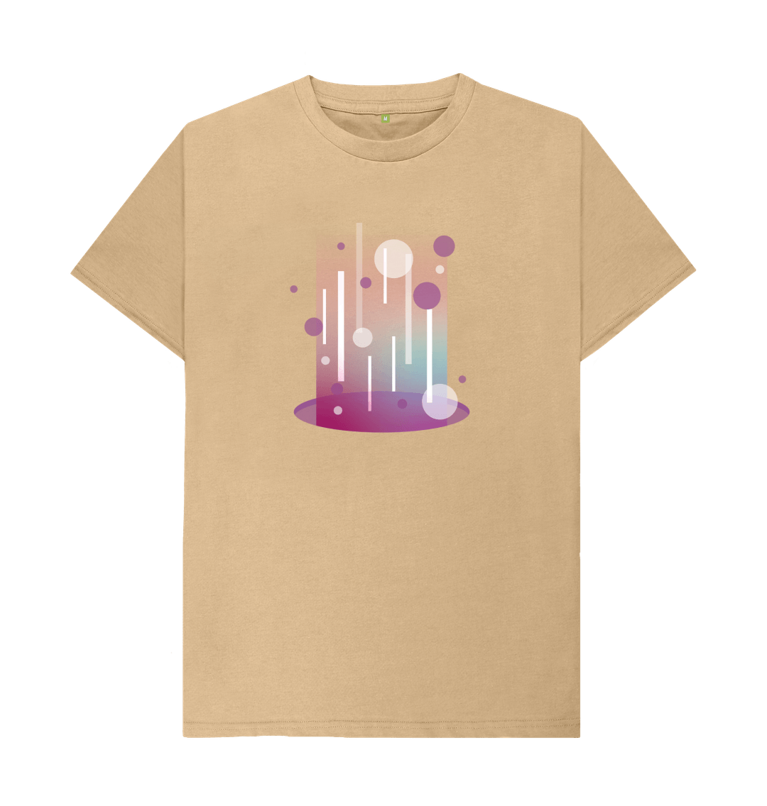 Sand Organic Cotton Teleport Portal Pattern Men's T-Shirt