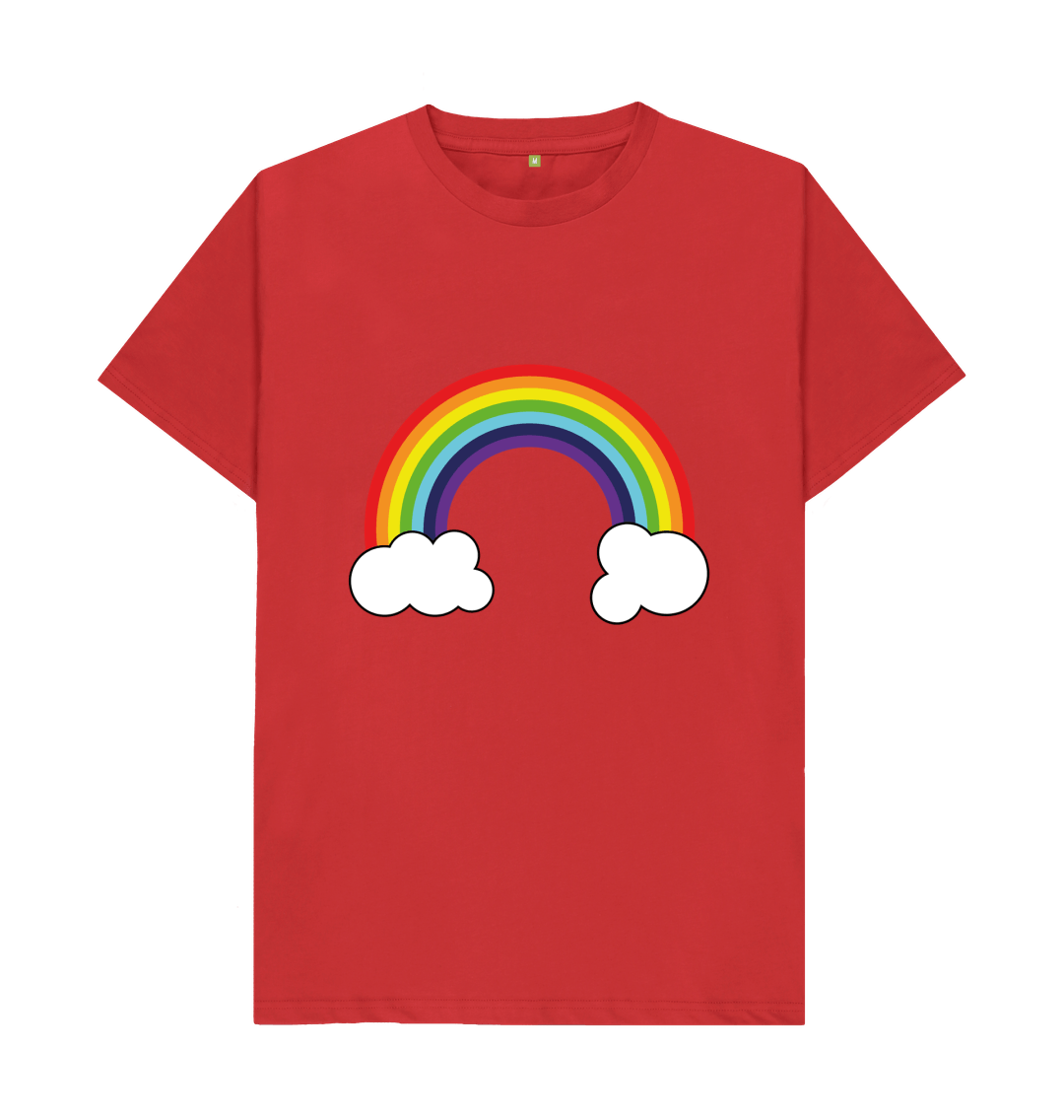 Red Organic Cotton Rainbow Graphic Only Mental Health Men's T-Shirt