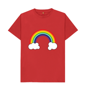 Red Organic Cotton Rainbow Graphic Only Mental Health Men's T-Shirt
