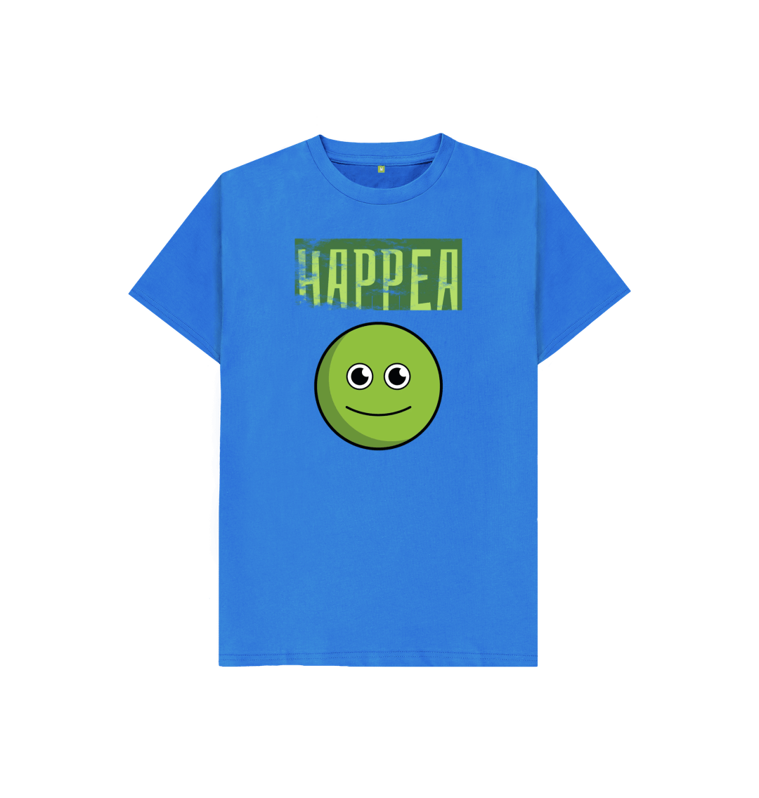 Bright Blue Organic Cotton Happea Mental Health Clothing Children's T-Shirt