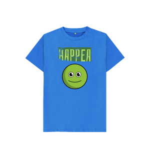 Bright Blue Organic Cotton Happea Mental Health Clothing Children's T-Shirt