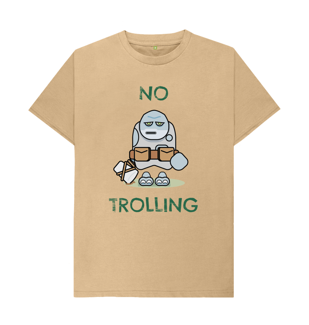 Sand Organic Cotton Men's Mental Health T-Shirt No Trolling