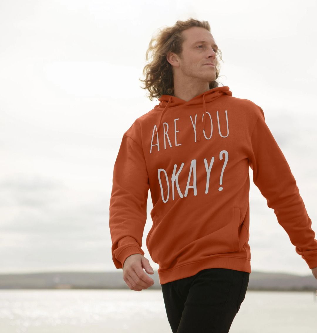 Organic Cotton Are You Okay Mental Health Clothing Men's Hoodie