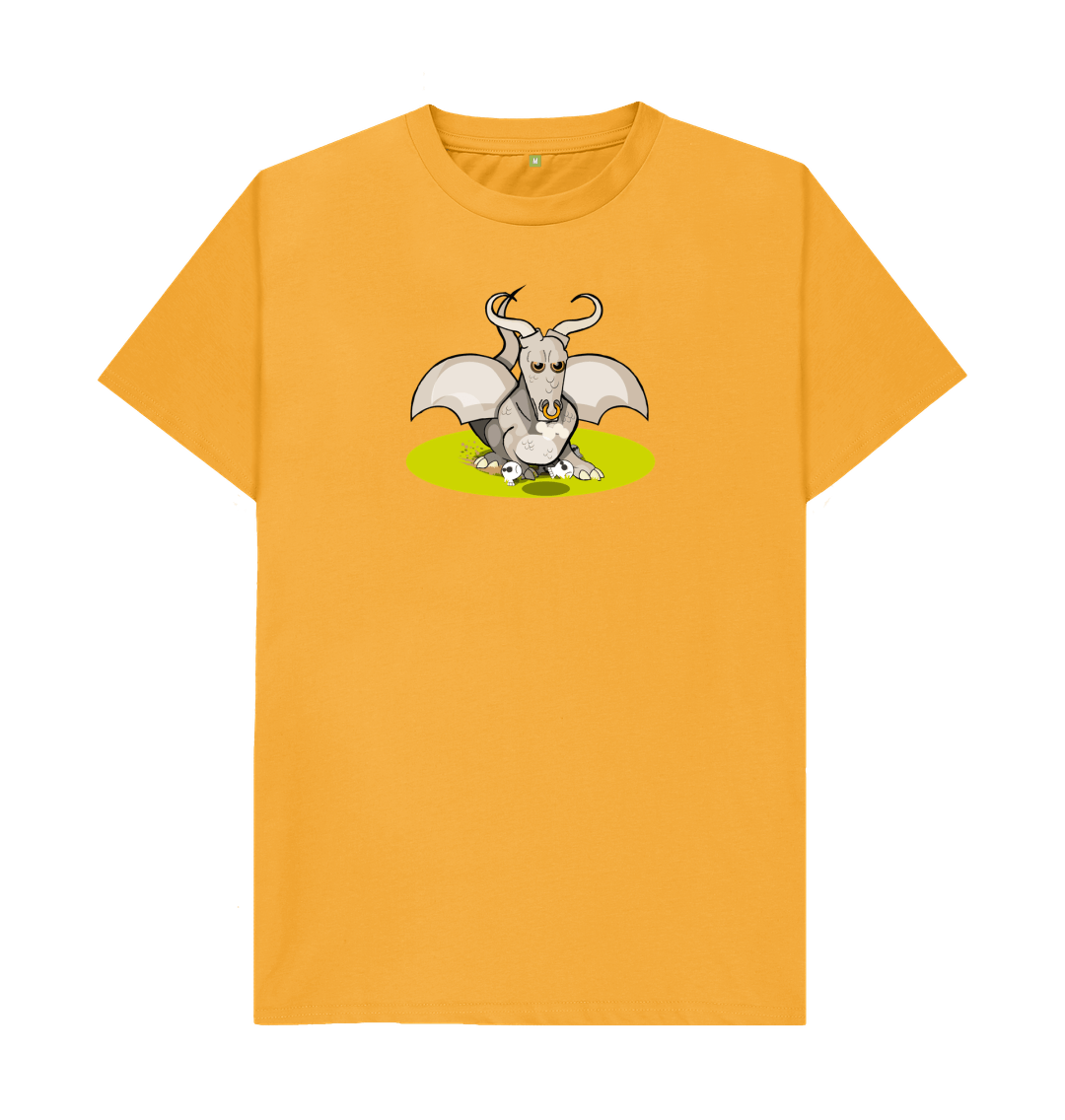 Mustard Angry Bull Dragon Men's Organic Cotton Mental Health T-Shirt