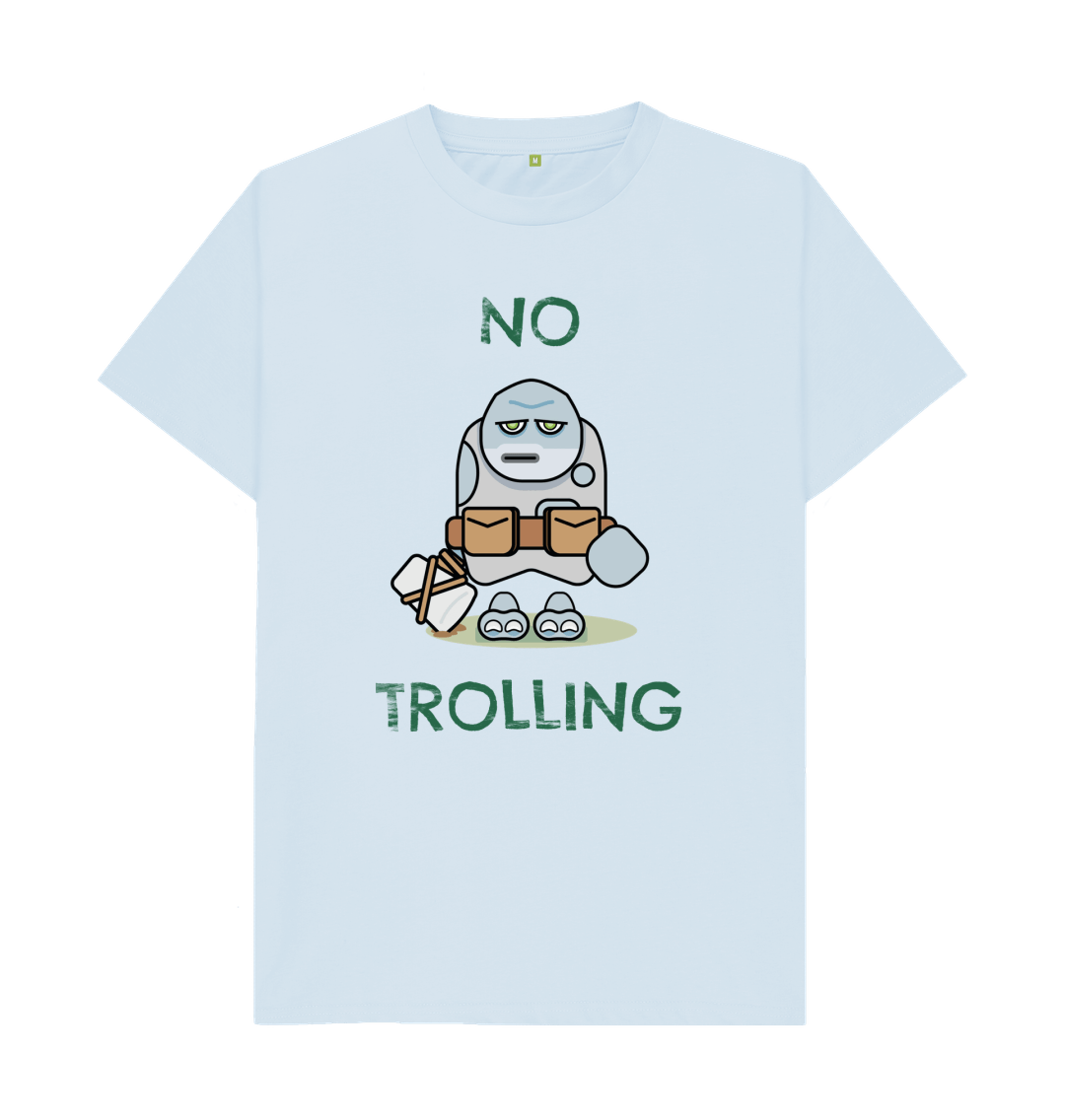 Sky Blue Organic Cotton Men's Mental Health T-Shirt No Trolling