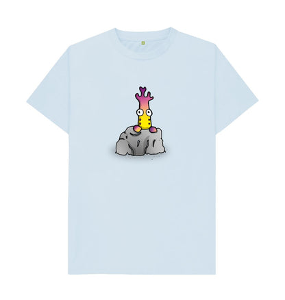 Sky Blue I'm Shy That's Okay Men's Mental Health Emotion T-Shirt Organic Cotton No Text