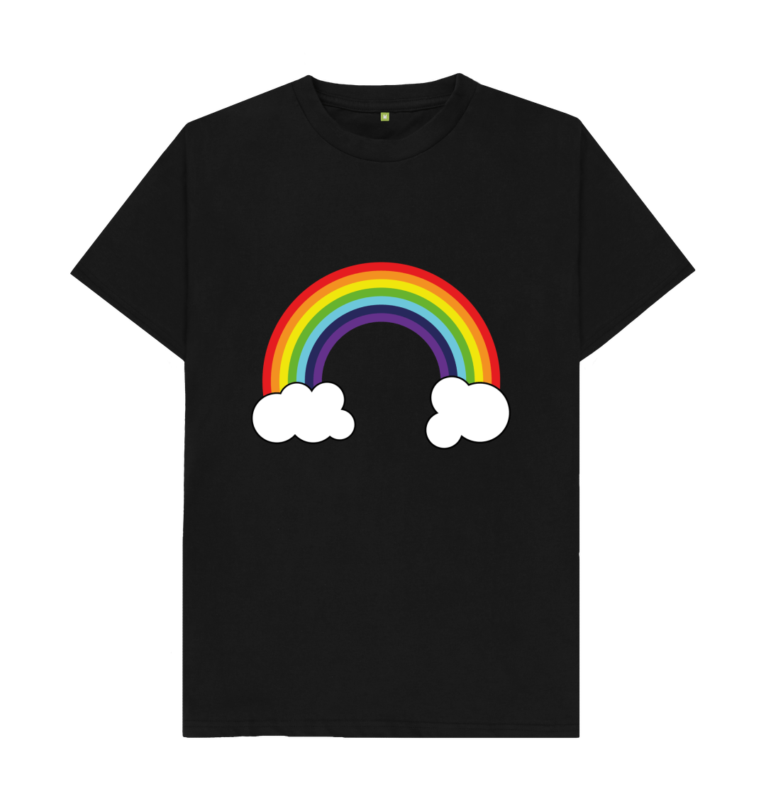 Black Organic Cotton Rainbow Graphic Only Mental Health Men's T-Shirt