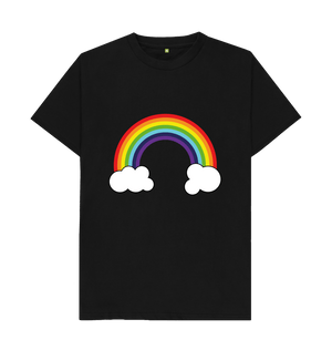 Black Organic Cotton Rainbow Graphic Only Mental Health Men's T-Shirt
