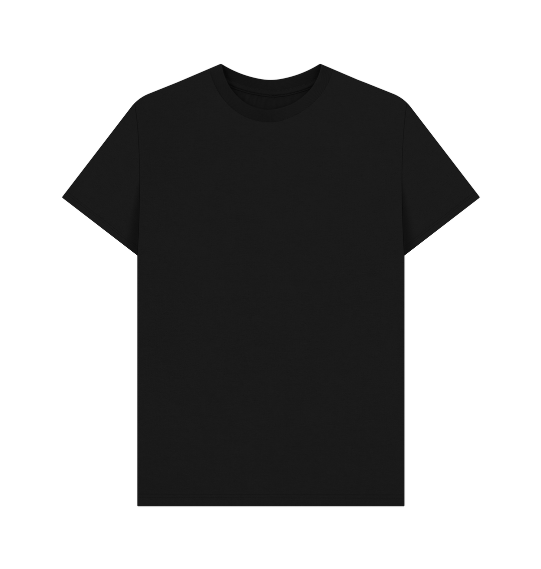 Black Plain Organic Cotton Men's T-Shirt