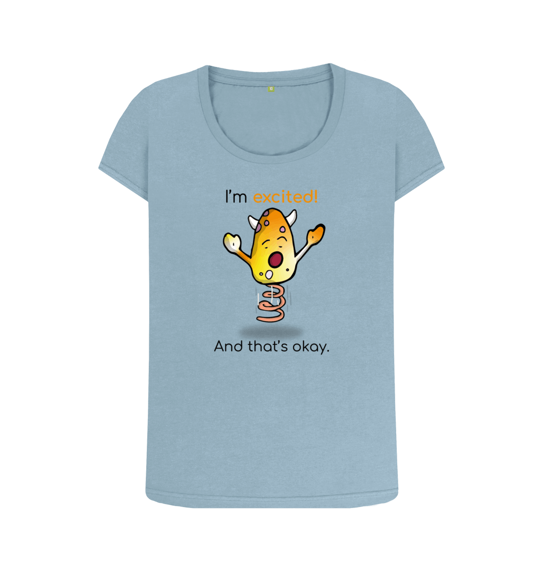 Stone Blue Printed T-shirt Front
