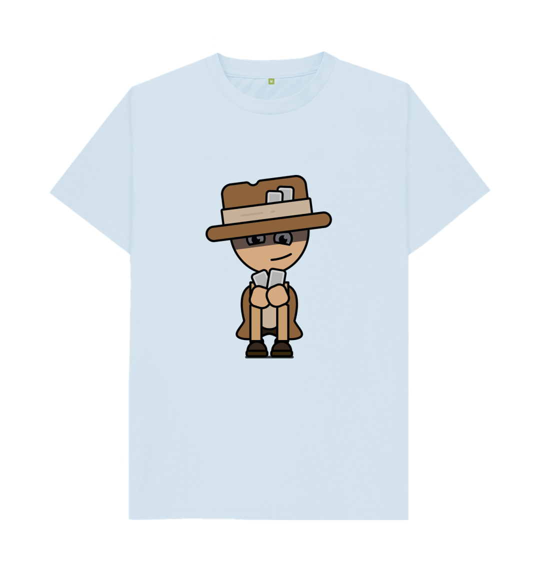 Sky Blue Organic Cotton Card Player Gambit Men's T-Shirt