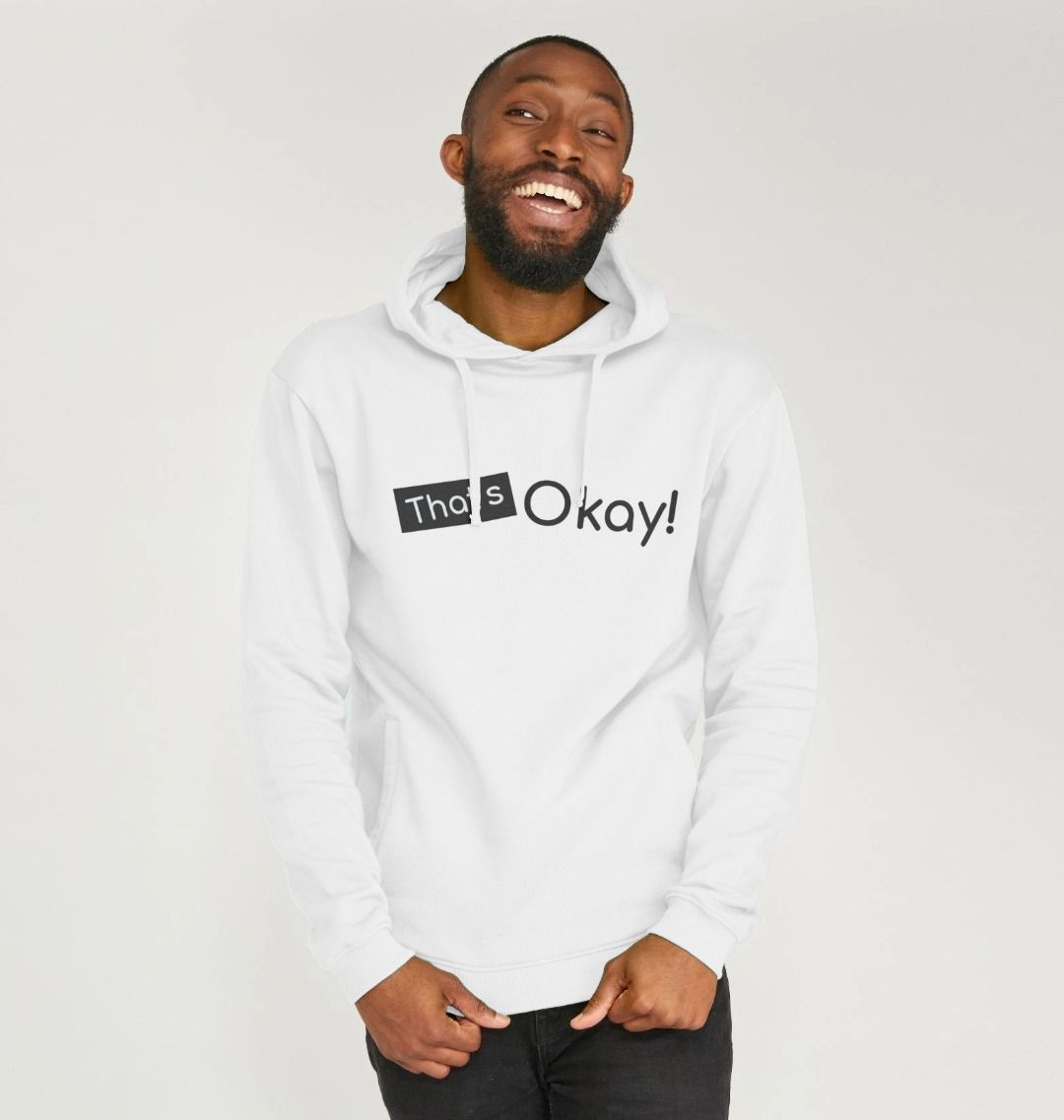 Organic Cotton That's Okay Black Logo Mental Health Clothing Men's Hoodie