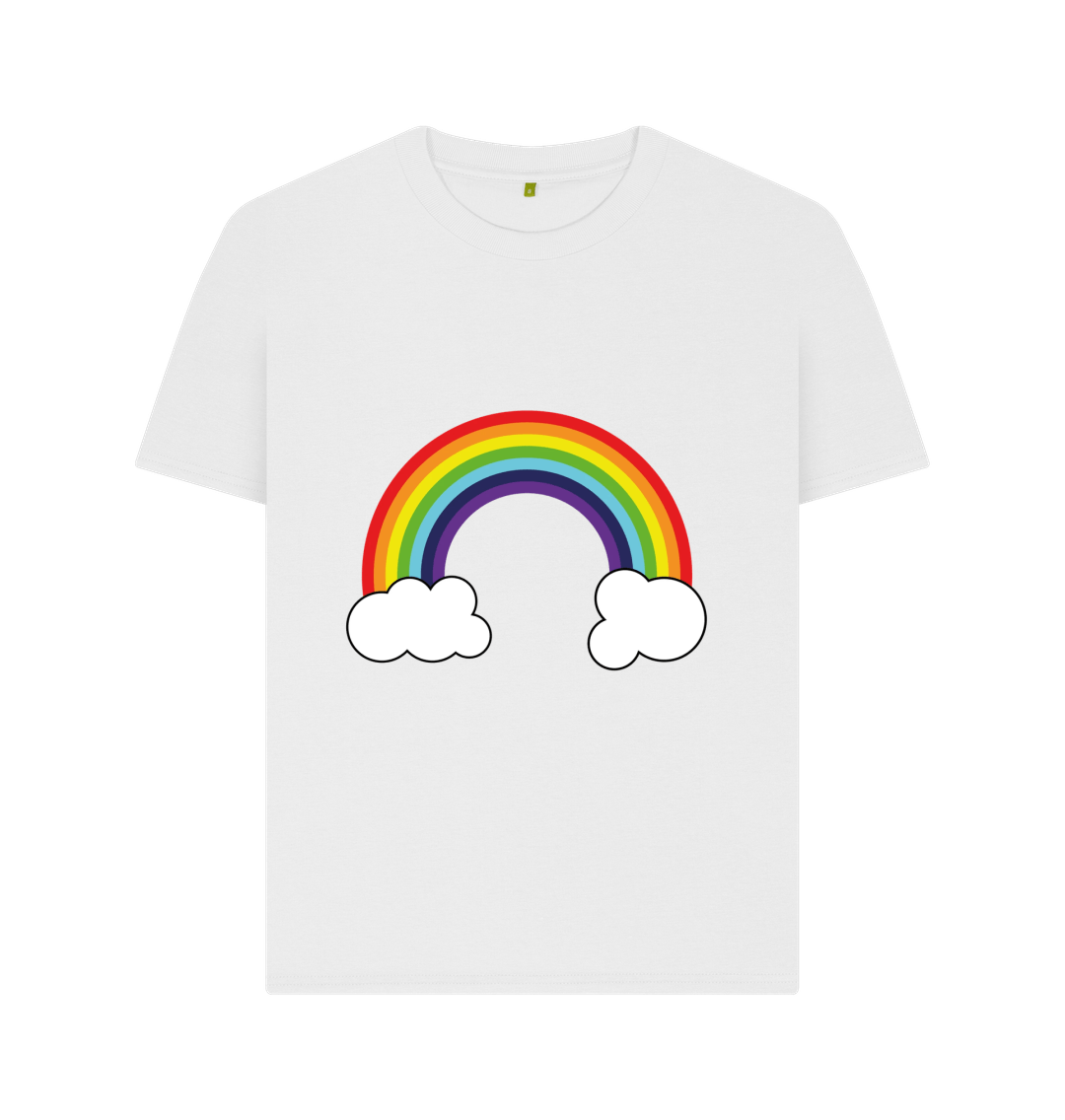 White Organic Cotton Rainbow Graphic Only Mental Health Women's T-Shirt