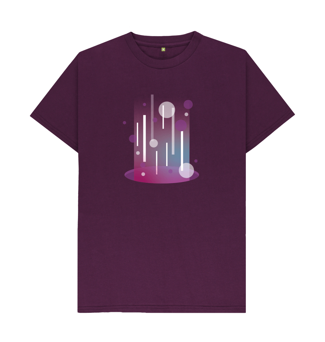 Purple Organic Cotton Teleport Portal Pattern Men's T-Shirt