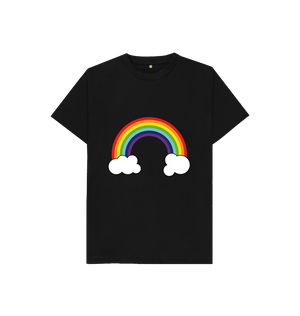 Black Organic Cotton Rainbow Graphic Only Mental Health Children's T-Shirt