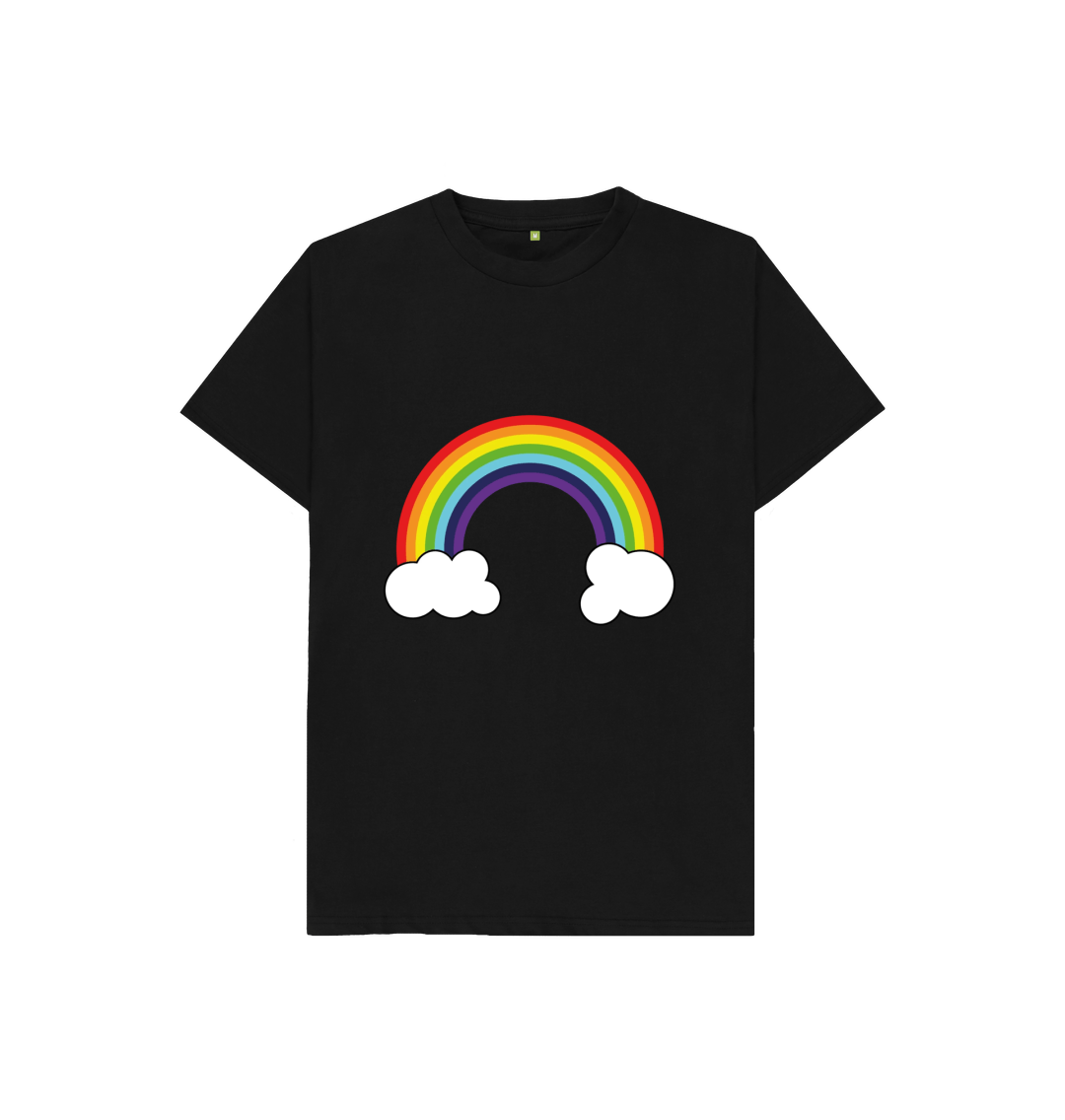 Black Organic Cotton Rainbow Graphic Only Mental Health Children's T-Shirt