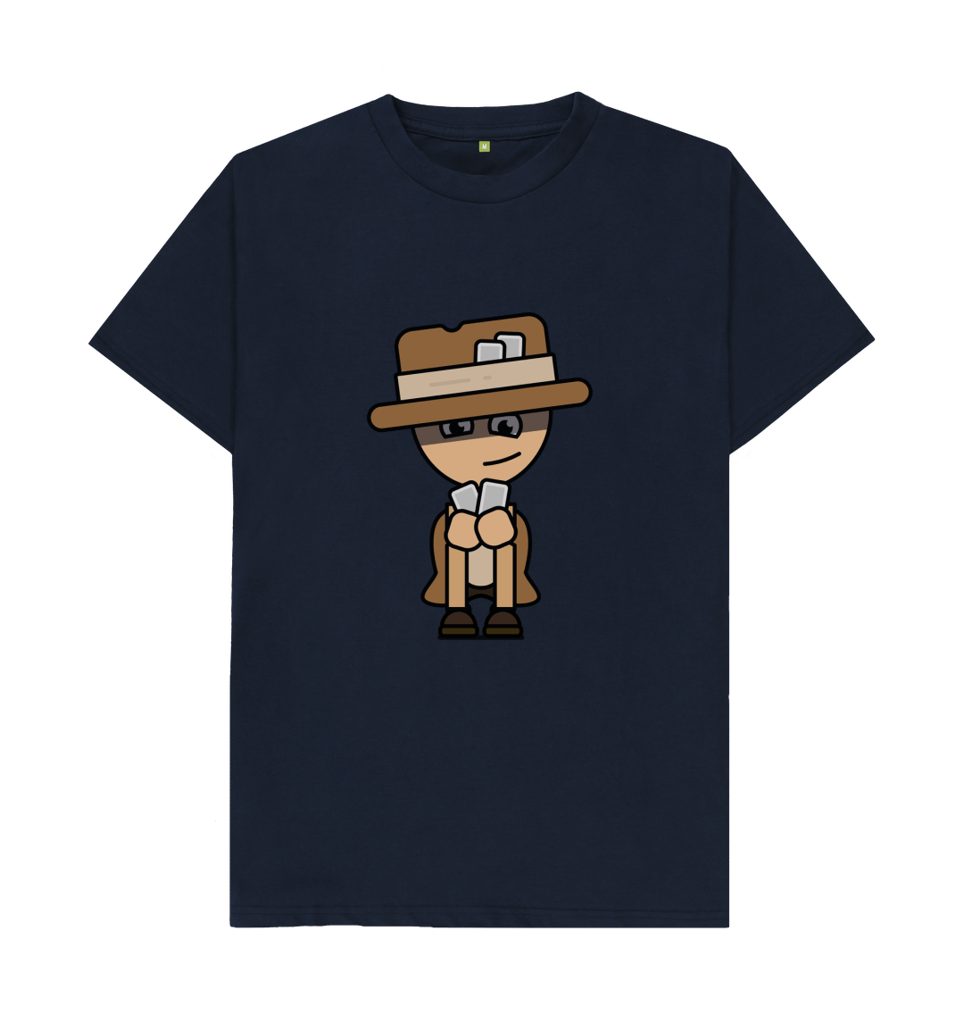 Navy Blue Organic Cotton Card Player Gambit Men's T-Shirt