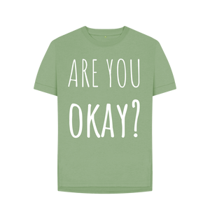 Sage Organic Cotton Are You Okay Mental Health Women's Relaxed T-Shirt