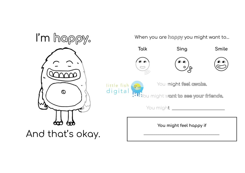 That’s Happy Feelings And Emotions Colouring Sheet