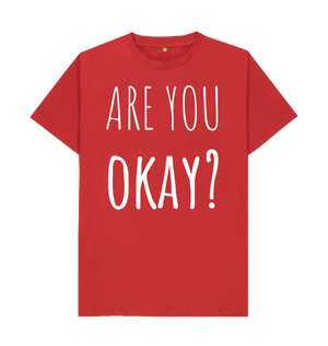 Red Organic Cotton Are You Okay Mental Health Men's T-Shirt