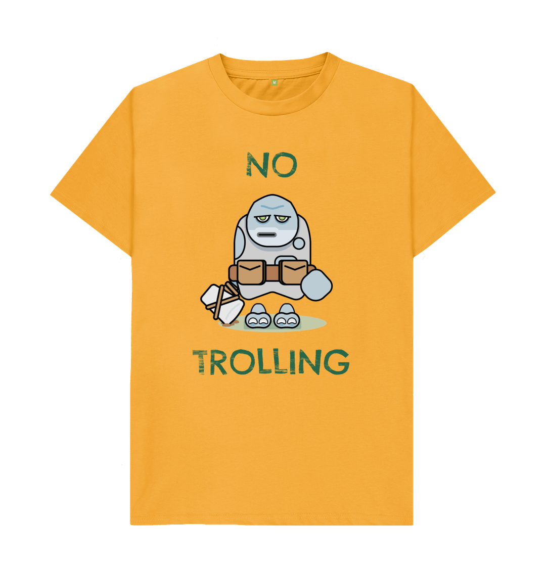 Mustard Organic Cotton Men's Mental Health T-Shirt No Trolling