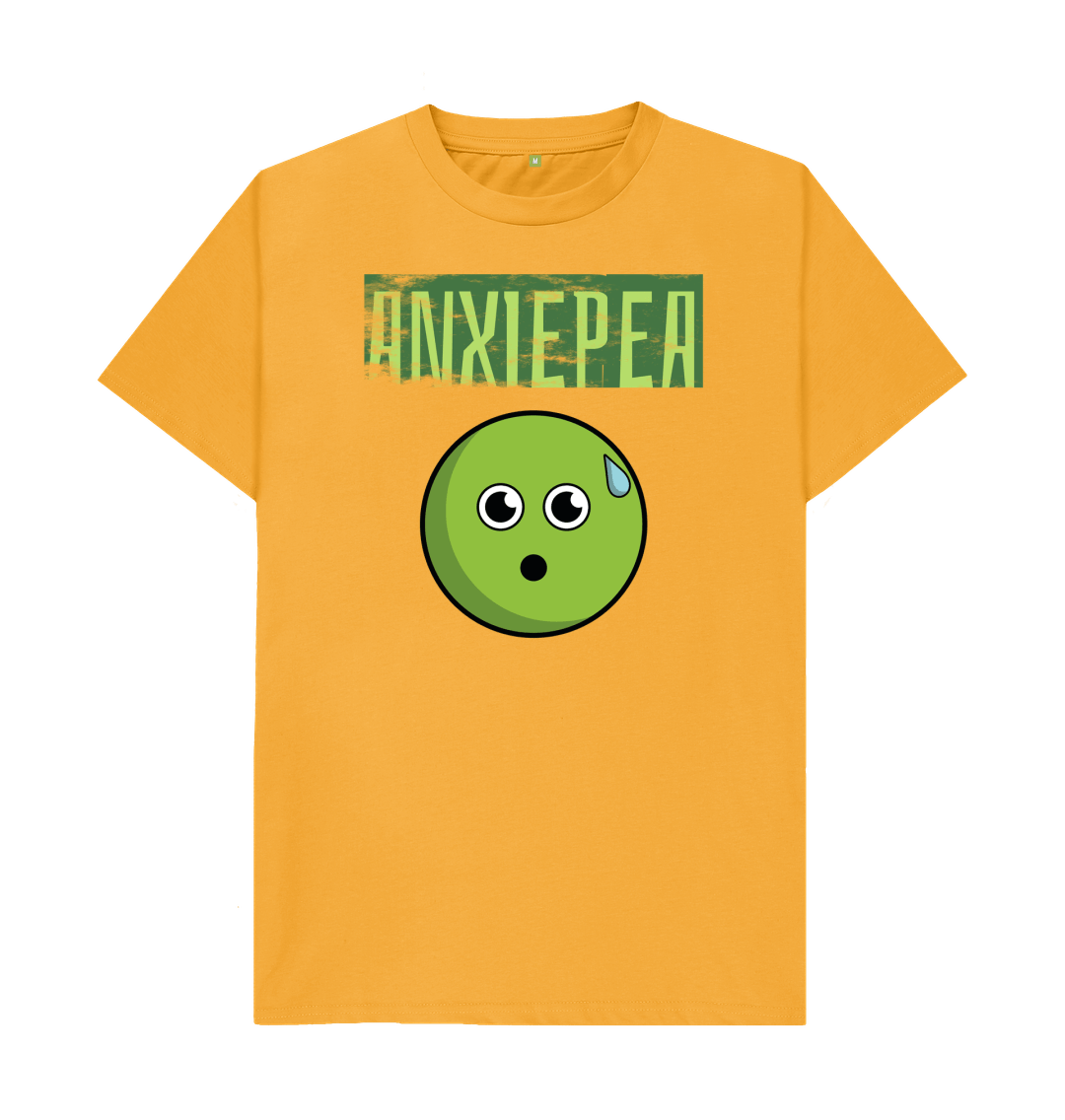 Mustard Organic Cotton Anxiepea Mental Health Men's T-Shirt